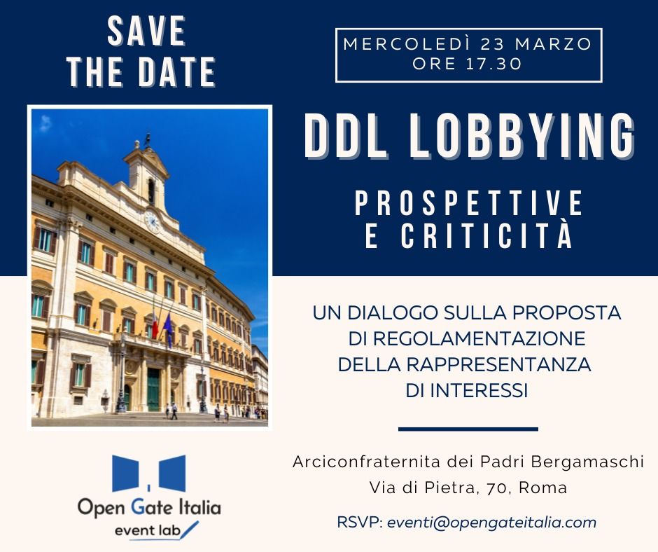 DDL Lobby. Prospettive e criticità