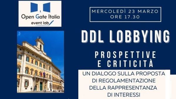 DDL Lobby. Prospettive e criticità